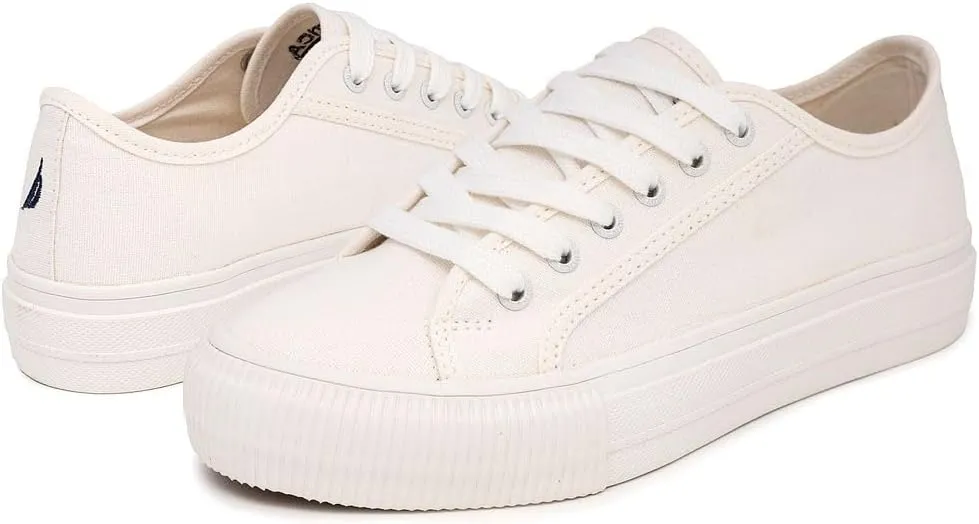 Nautica Women’s Lace-Up Fashion Sneakers – Low-Top Casual Walking & Tennis Shoes with Platform or Regular Heel