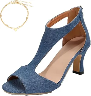 Nevriz Orthopedic High Heels for Women Leather High Heels Orthopedic Shoes Open Toe Heel Sandals Dressy Casual Orthotic Pumps Fish Mouth Shoes