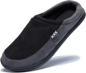 NewDenBer Men's Warm Memory Foam Suede Plush Fleece Lined Slip on Indoor Outdoor Clog House Slippers