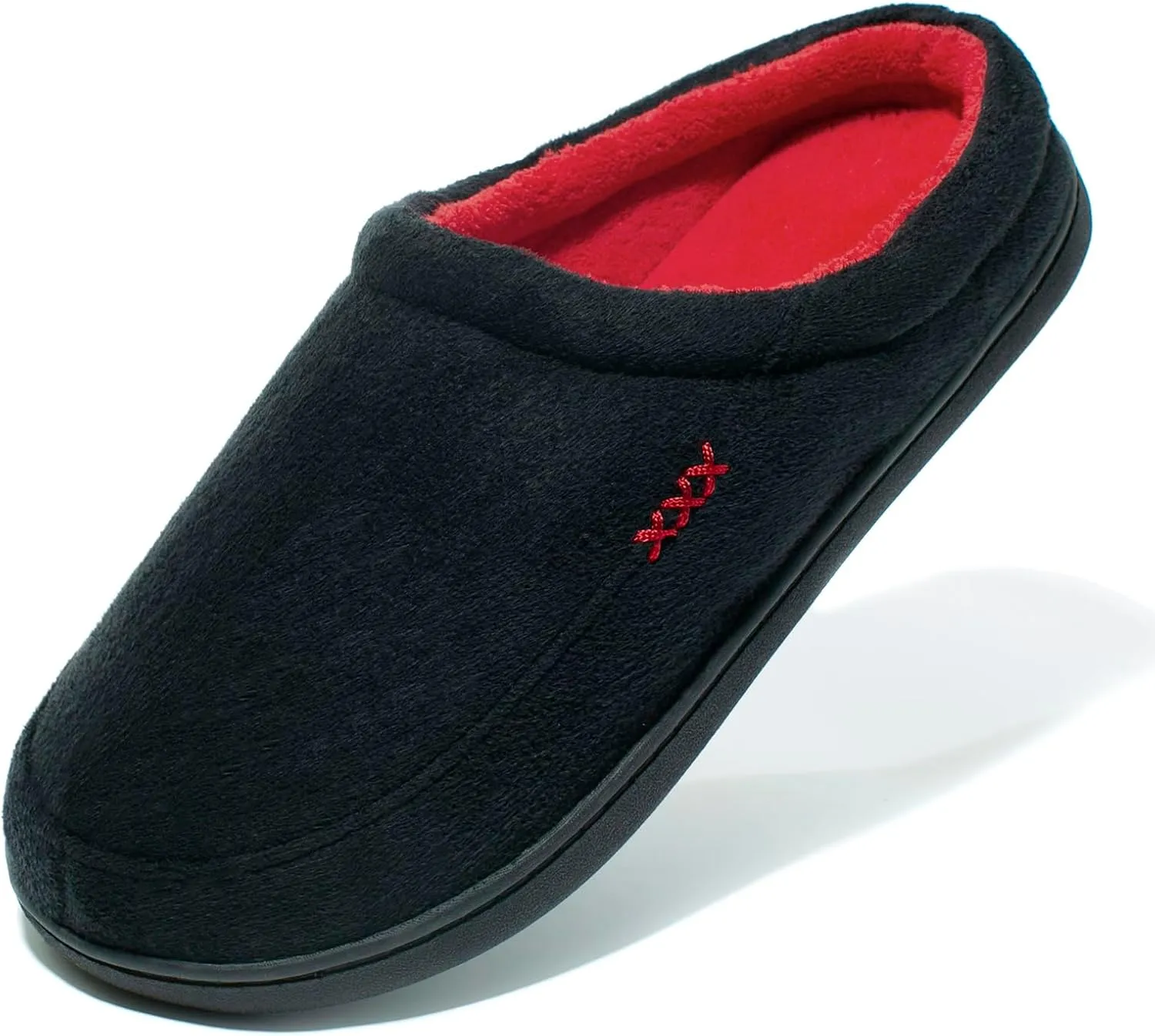 NewDenBer Men's Warm Memory Foam Suede Plush Fleece Lined Slip on Indoor Outdoor Clog House Slippers