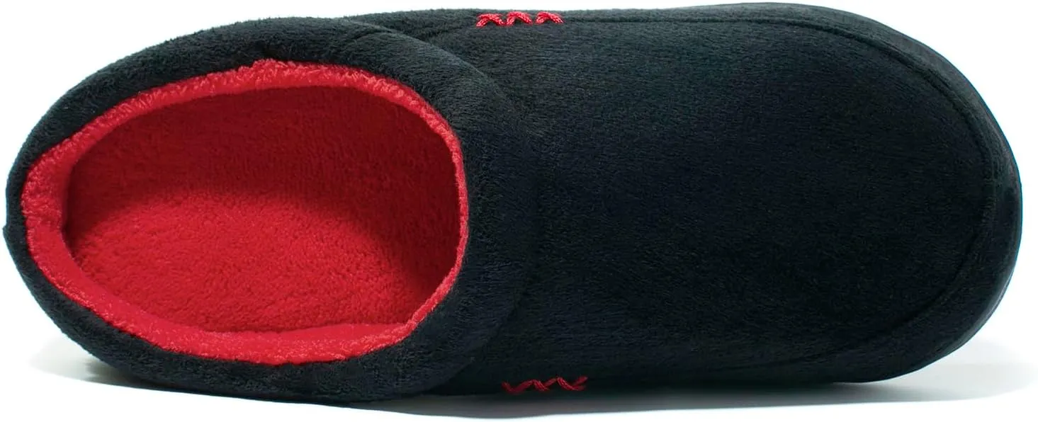 NewDenBer Men's Warm Memory Foam Suede Plush Fleece Lined Slip on Indoor Outdoor Clog House Slippers