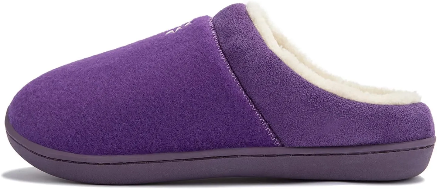 NewDenBer Women's Cozy Memory Foam Slippers Soft Fleece Lined Slip on Indoor Outdoor House Shoes