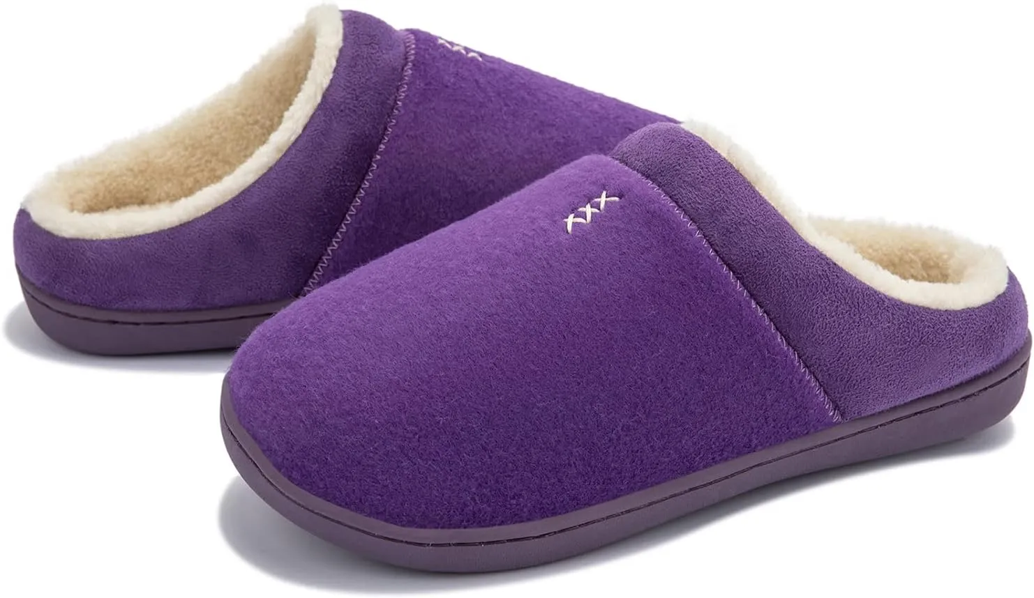 NewDenBer Women's Cozy Memory Foam Slippers Soft Fleece Lined Slip on Indoor Outdoor House Shoes