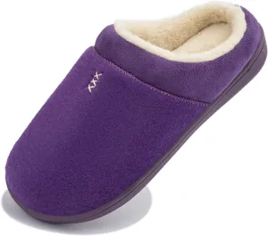NewDenBer Women's Cozy Memory Foam Slippers Soft Fleece Lined Slip on Indoor Outdoor House Shoes