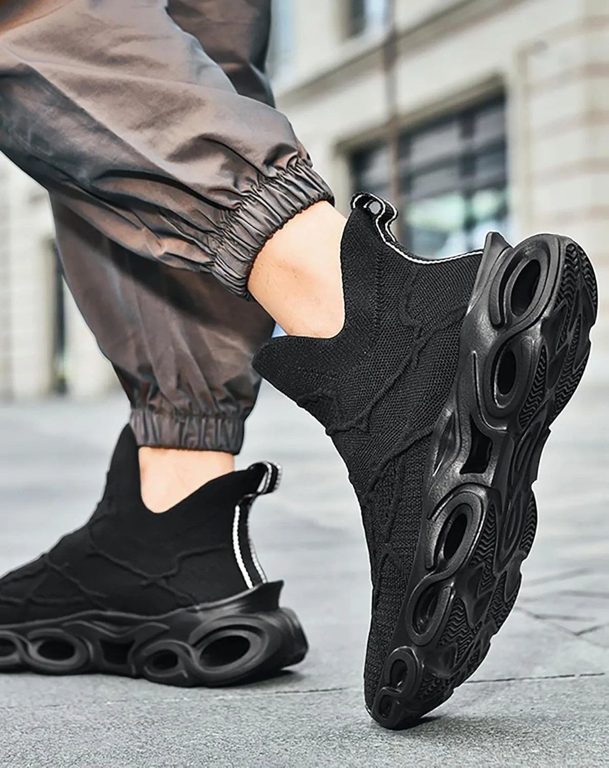Niepce Inc Streetwear Breathable Knit Fashion Men's Sneakers