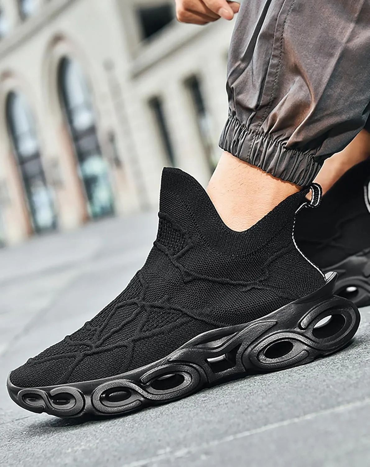 Niepce Inc Streetwear Breathable Knit Fashion Men's Sneakers