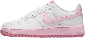 Nike Air Force 1 Big Kids' Shoes (FV5948-100, White/Elemental Pink/Medium Soft Pink/Pink Foam) Size 5.5
