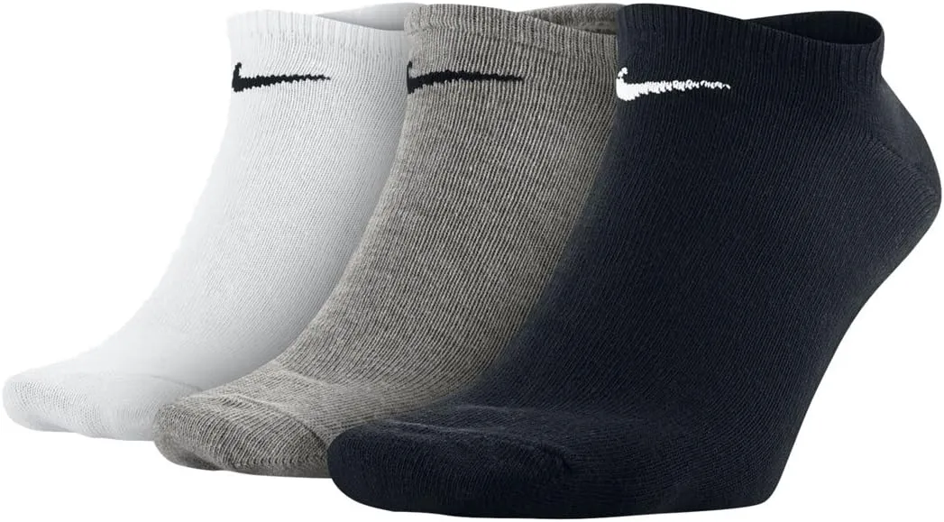 Nike Everyday Lightweight No-Show Socks (3 Pair) (Multi-Color, L)
