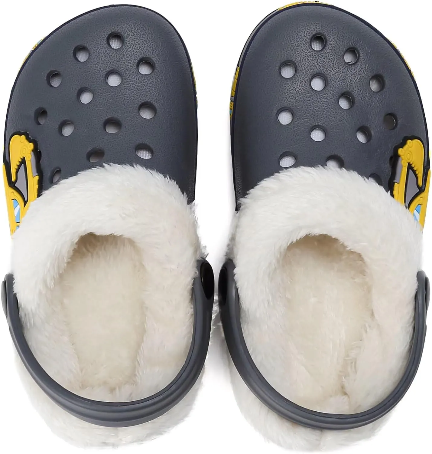 OHSNMAKSL Toddler Lined Clog Slippers Winter Garden Sandals Kids House Shoes Warm Slip On Sneakers Cartoon Slides for Boys and Girls Children Indoor Outdoor