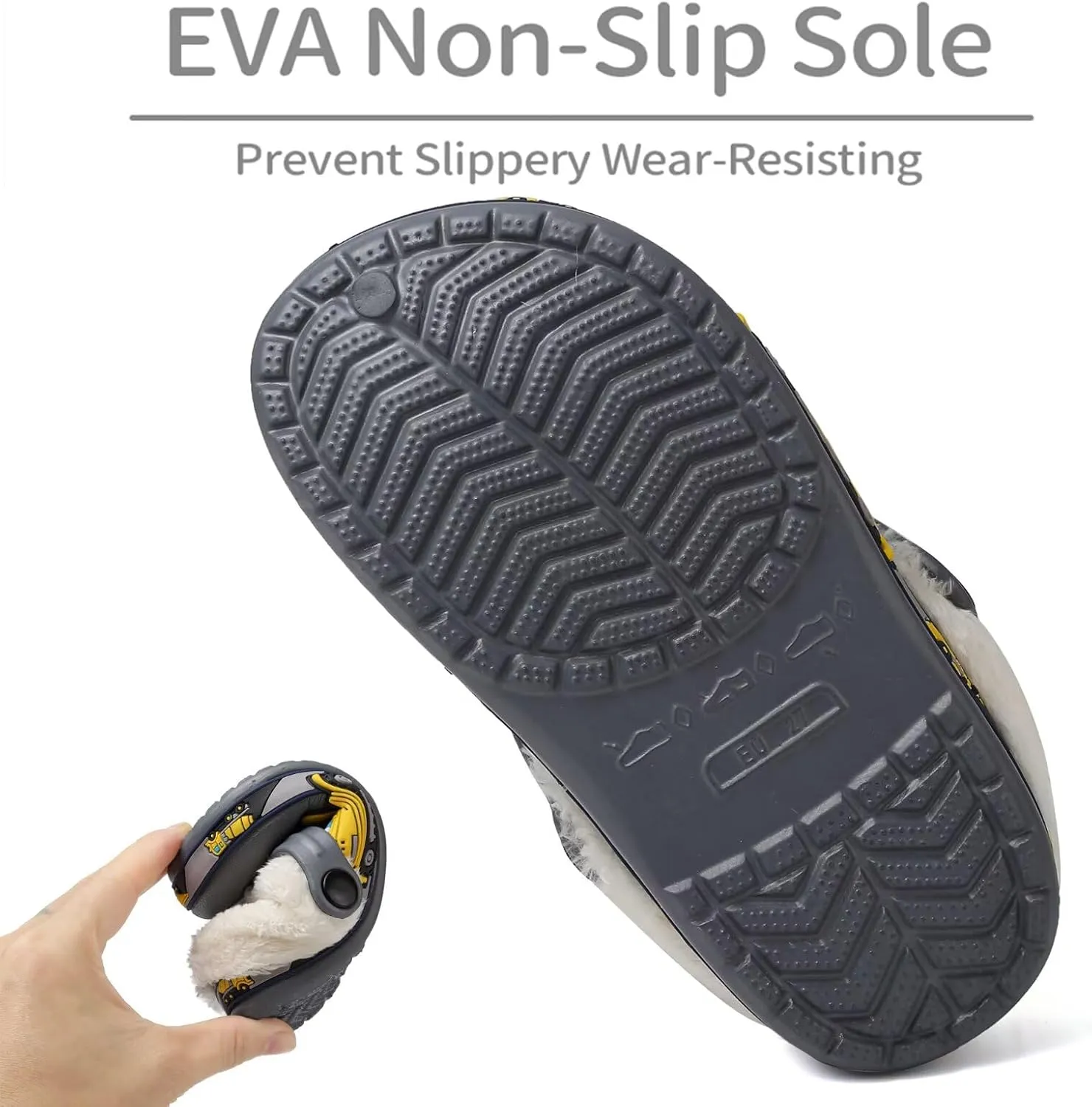OHSNMAKSL Toddler Lined Clog Slippers Winter Garden Sandals Kids House Shoes Warm Slip On Sneakers Cartoon Slides for Boys and Girls Children Indoor Outdoor