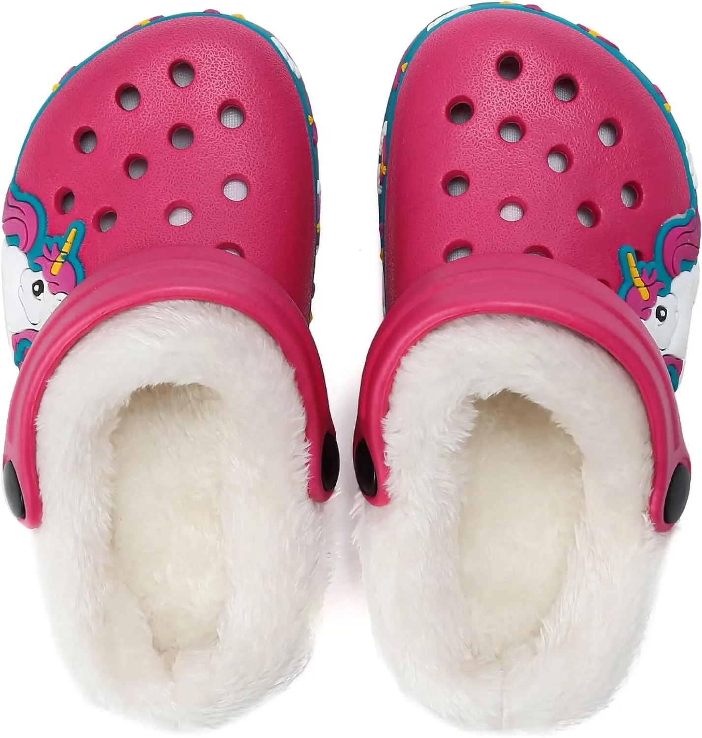 OHSNMAKSL Toddler Lined Clog Slippers Winter Garden Sandals Kids House Shoes Warm Slip On Sneakers Cartoon Slides for Boys and Girls Children Indoor Outdoor