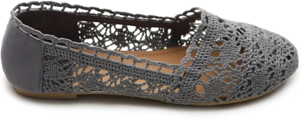 Ollio Womens Shoe Lace Ballet Breathable Flat