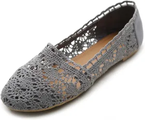 Ollio Womens Shoe Lace Ballet Breathable Flat