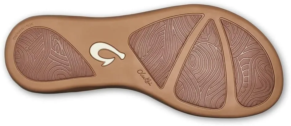 OLUKAI 'Aukai Women's Beach Sandals, Soft Leather Flip-Flop Slides with Non Marking Outsoles, Lightweight & All-Day Comfort
