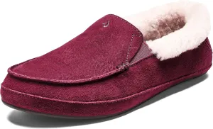 OLUKAI Ku'una Slipper, Women's Slip-On Shoes, Genuine Shearling & Premium Nubuck Leather, Drop-in Heel Design, Cozy & Ultra-Soft Comfort Fit