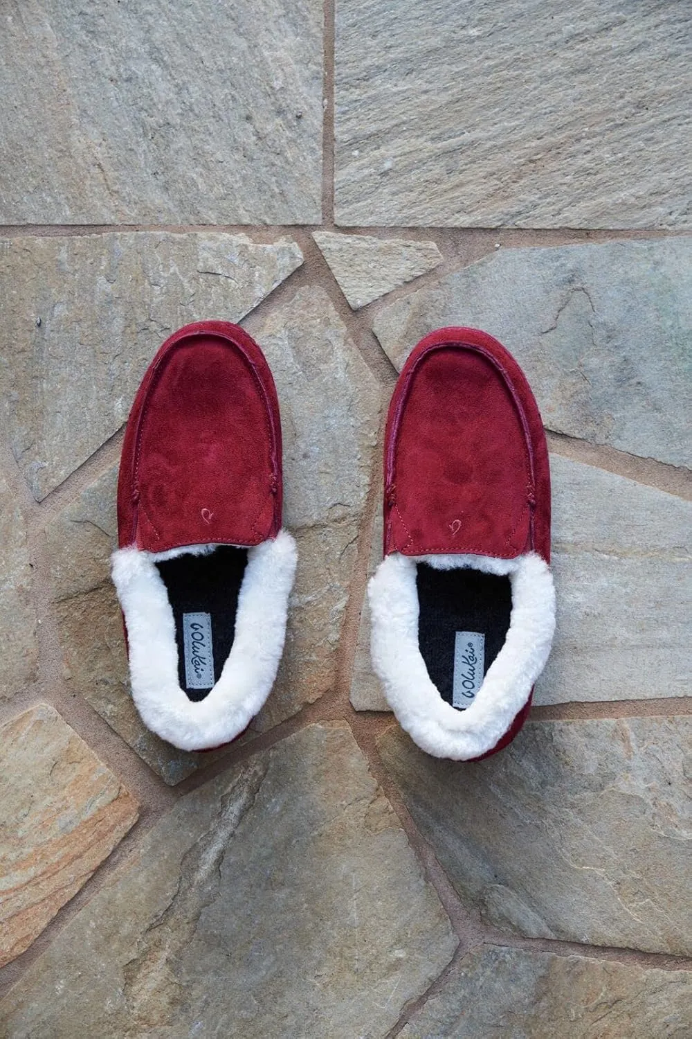 OLUKAI Ku'una Slipper, Women's Slip-On Shoes, Genuine Shearling & Premium Nubuck Leather, Drop-in Heel Design, Cozy & Ultra-Soft Comfort Fit