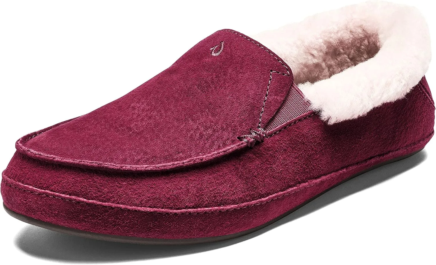 OLUKAI Ku'una Slipper, Women's Slip-On Shoes, Genuine Shearling & Premium Nubuck Leather, Drop-in Heel Design, Cozy & Ultra-Soft Comfort Fit