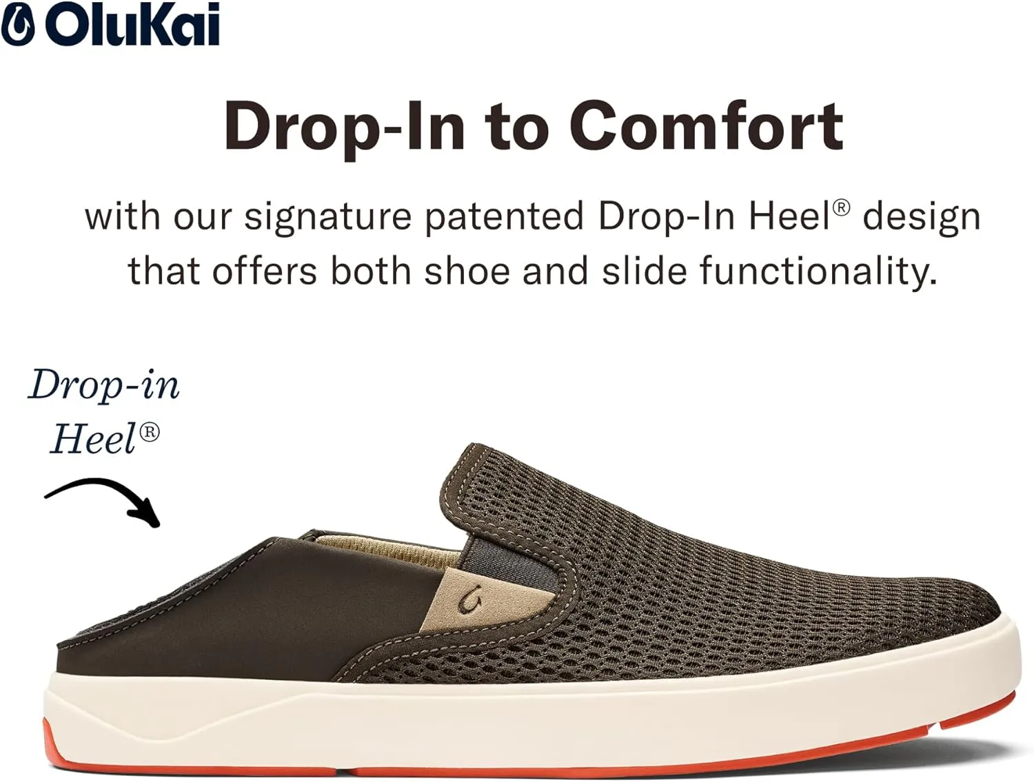 OLUKAI Lae'ahi Men's Slip On Shoes, Versatile & Casual Everyday Sneaker, Lightweight & Breathable Mesh, All-Day Wear & Comfort