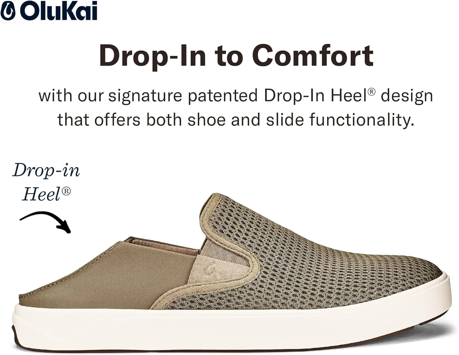 OLUKAI Lae'ahi Men's Slip On Shoes, Versatile & Casual Everyday Sneaker, Lightweight & Breathable Mesh, All-Day Wear & Comfort