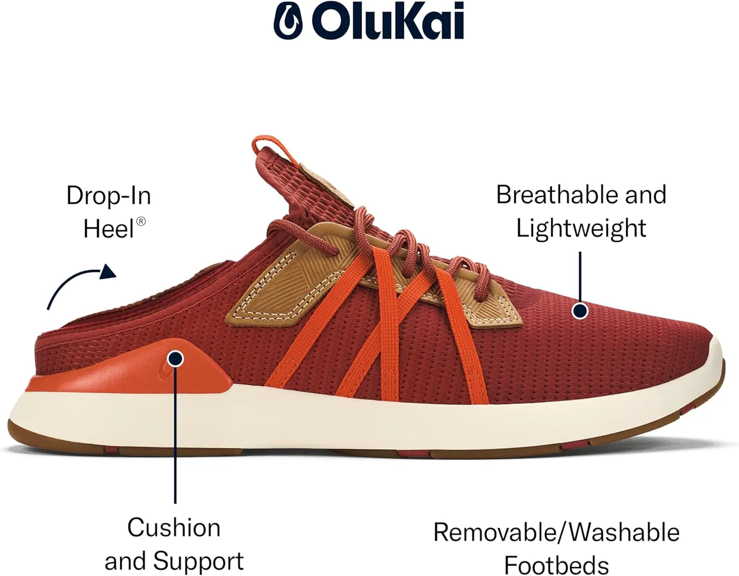 OLUKAI Mio Li Men's Everyday Athletic Shoes, Versatile & Casual Sneaker, Breathable & Comfortable Mesh, Cushioned Arch Support & Secure Fit