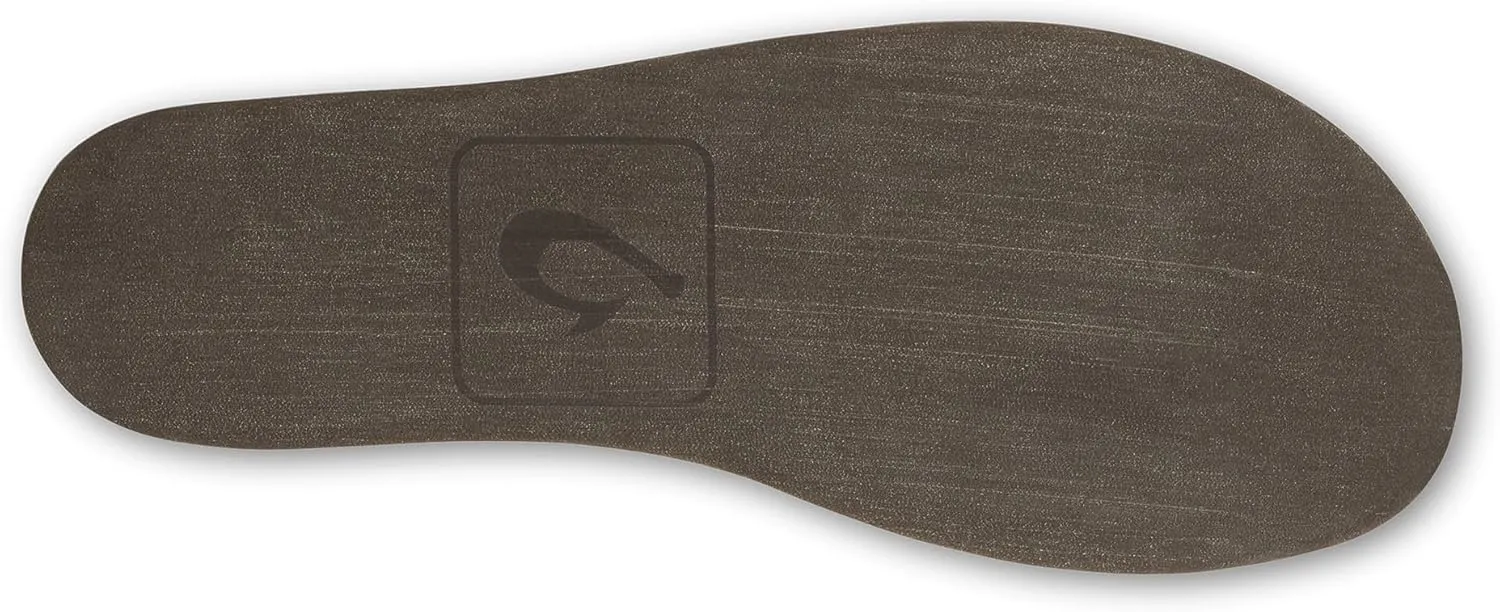 OLUKAI Moloa Slipper Men's Premium Leather Slip On Shoes, Soft Genuine Shearling Lining & Gel Insert, Drop-In Heel & All-Day Comfort