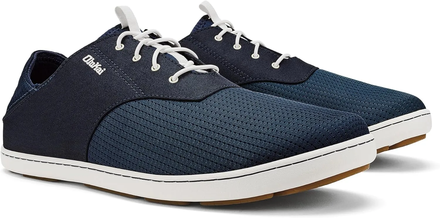OLUKAI Nohea Moku Men's No Tie Boat Shoes, Breathable & Quick Dry Mesh, Effortless Design & Barefoot Wearability, All-Day Comfort & Support