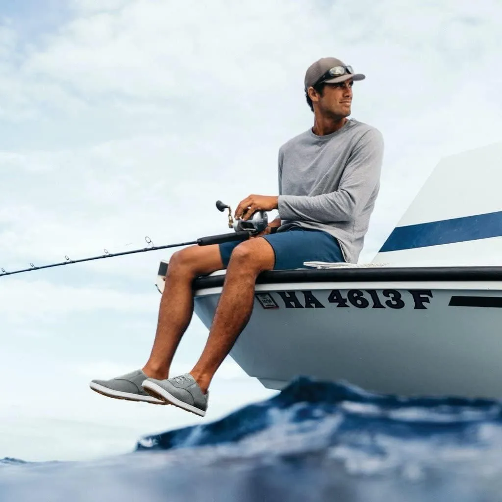 OLUKAI Nohea Moku Men's No Tie Boat Shoes, Breathable & Quick Dry Mesh, Effortless Design & Barefoot Wearability, All-Day Comfort & Support
