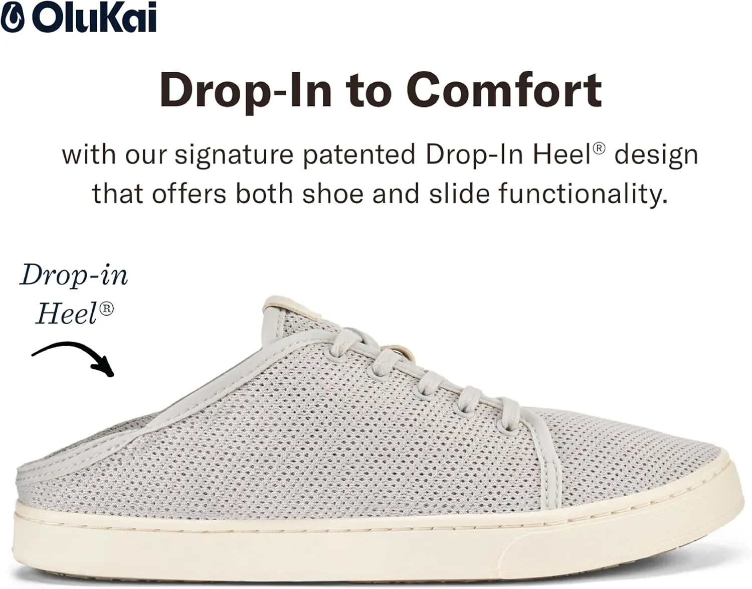 OLUKAI Pehuea Li Women's Lace-Up Sneakers, Casual Everyday Shoes with Drop-in Heel, Lightweight & Breathable Mesh Design, All-Day Comfort & Support