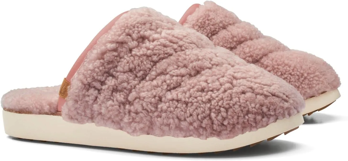 OLUKAI Pupu Mua Women's Slipper, Cozy Slip-On Shoes, Genuine Shearling & Premium Nubuck Leather