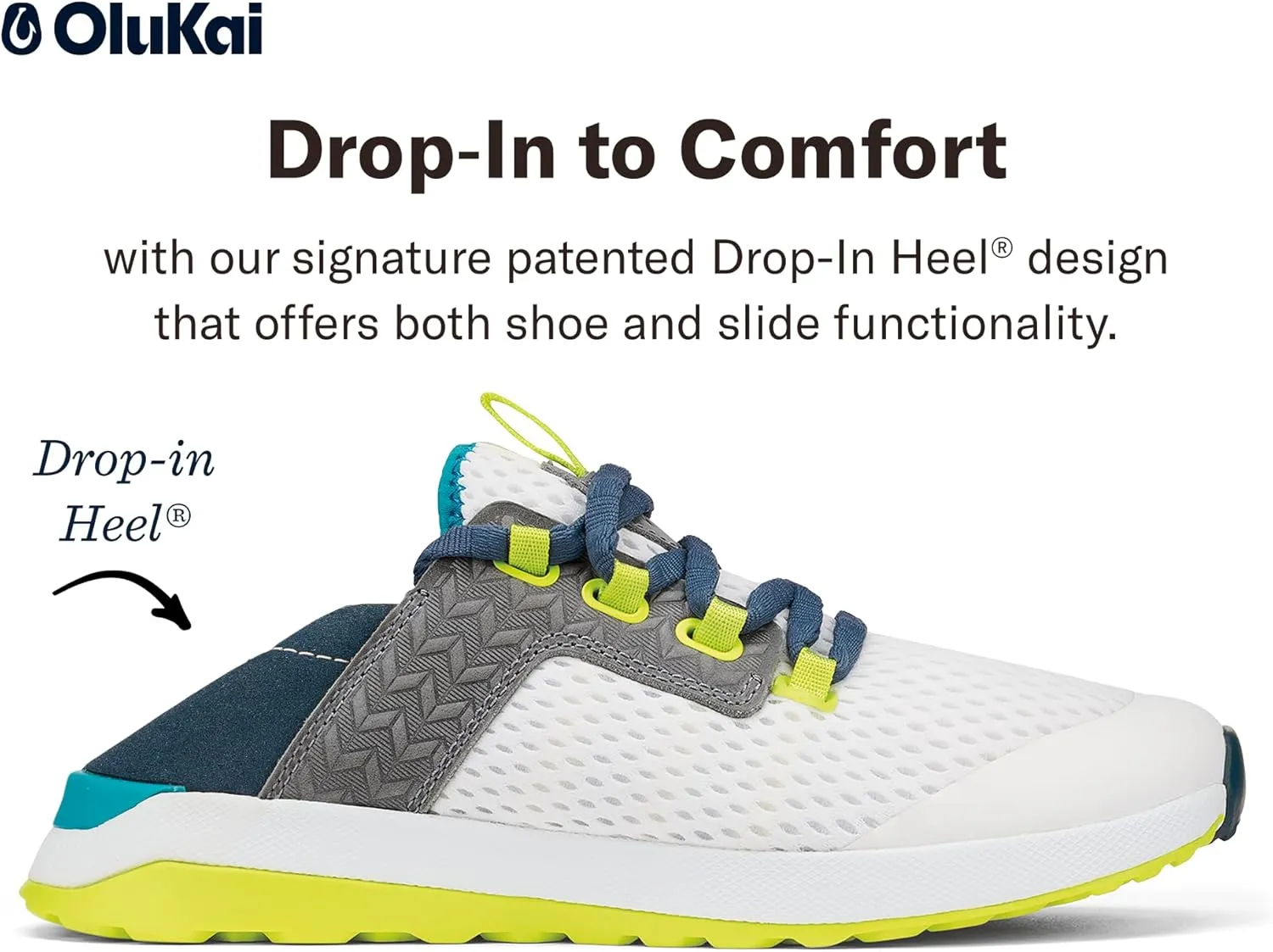 OLUKAI Wailuku Women's Athletic Sneakers, Lightweight & Breathable Mesh, Comfort Fit & Wet Grip Rubber Soles, All-Day Comfort & Supportive