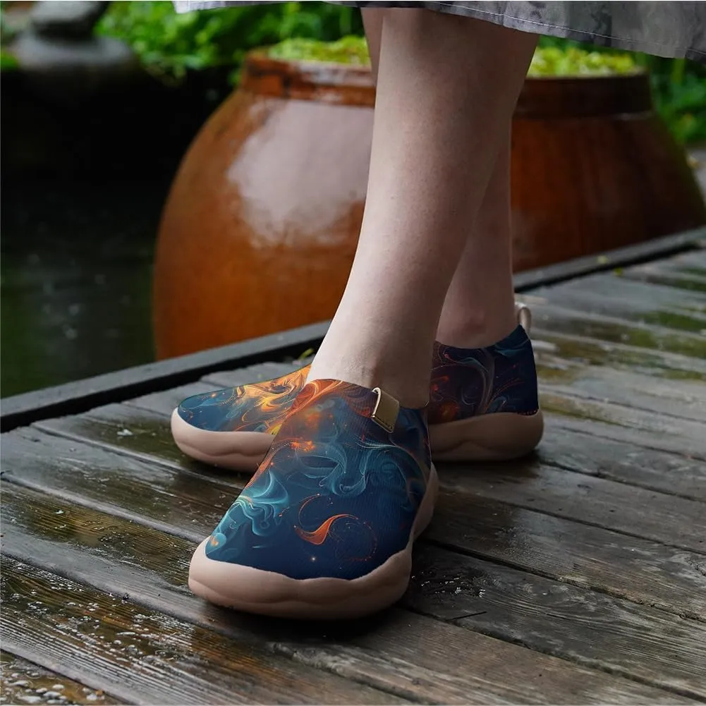 Onehorse Women's Walking Shoes Sock Slip-On Casual Loafers Travel Painted Sneakers Mesh Breathable
