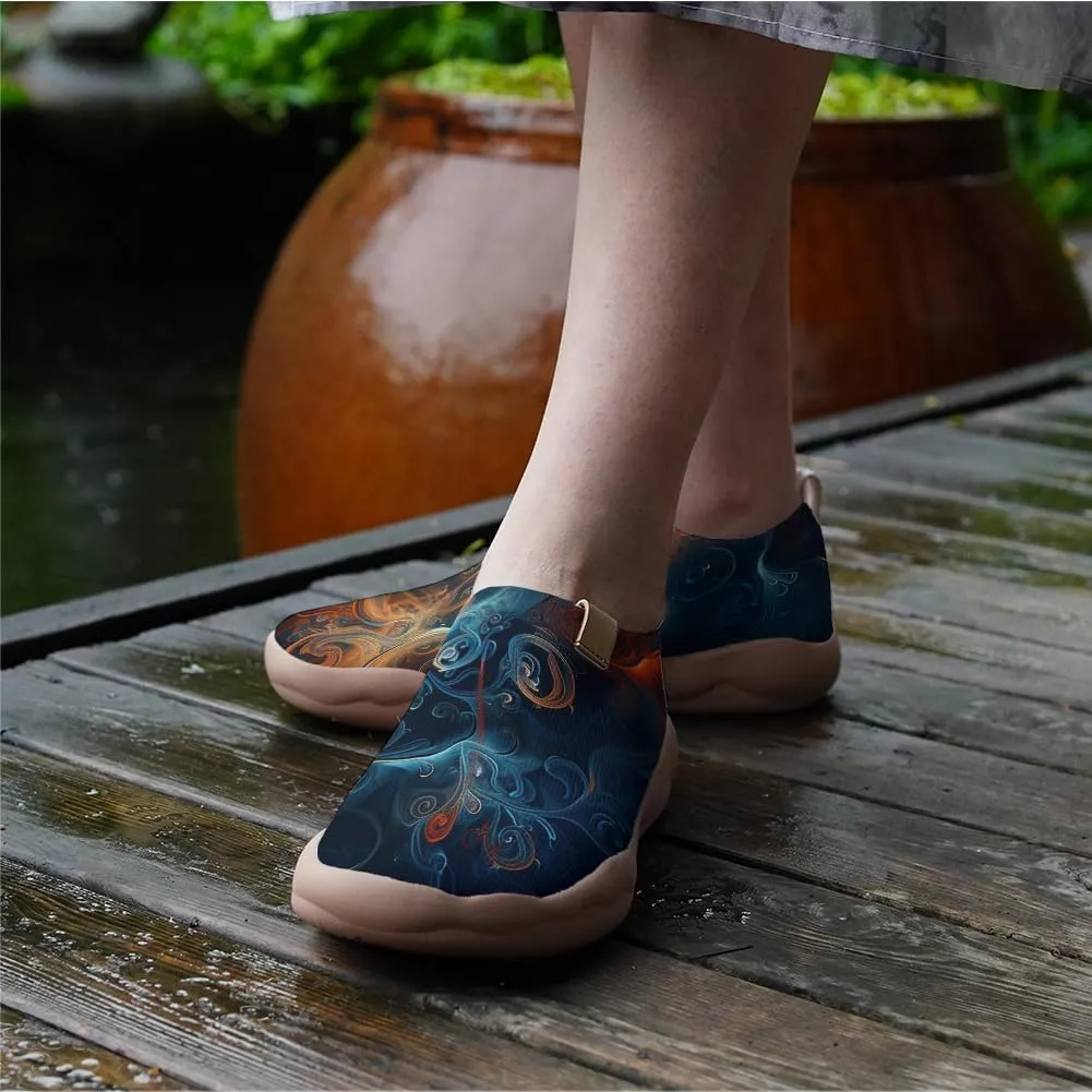 Onehorse Women's Walking Shoes Sock Slip-On Casual Loafers Travel Painted Sneakers Mesh Breathable
