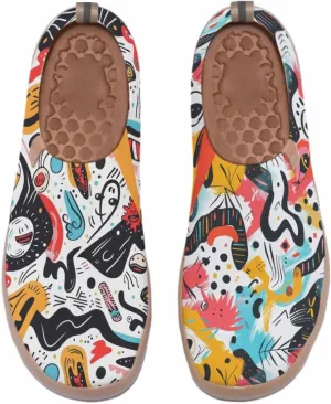 Onehorse Women's Walking Shoes Sock Slip-On Casual Loafers Travel Painted Sneakers Mesh Breathable