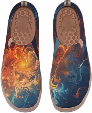 Onehorse Women's Walking Shoes Sock Slip-On Casual Loafers Travel Painted Sneakers Mesh Breathable