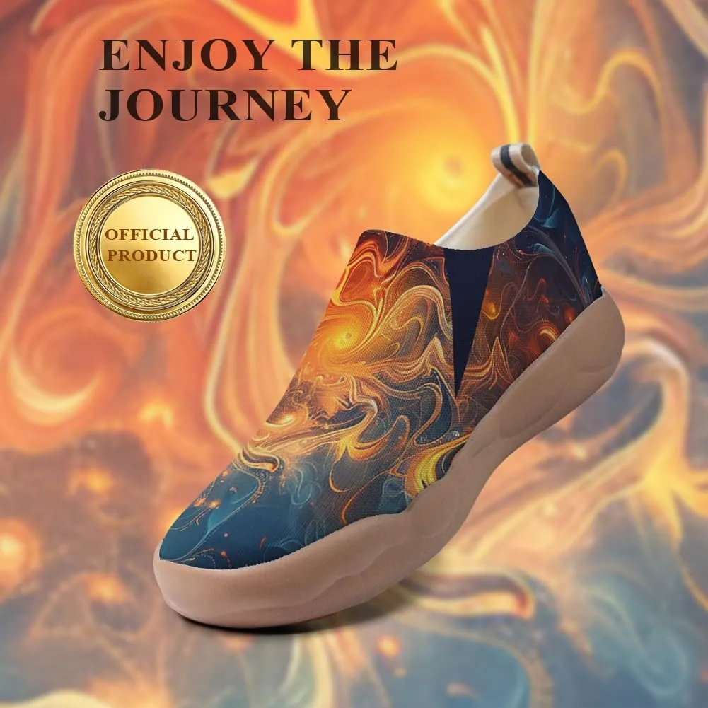 Onehorse Women's Walking Shoes Sock Slip-On Casual Loafers Travel Painted Sneakers Mesh Breathable