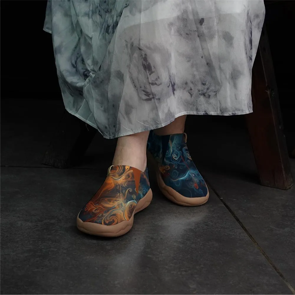 Onehorse Women's Walking Shoes Sock Slip-On Casual Loafers Travel Painted Sneakers Mesh Breathable