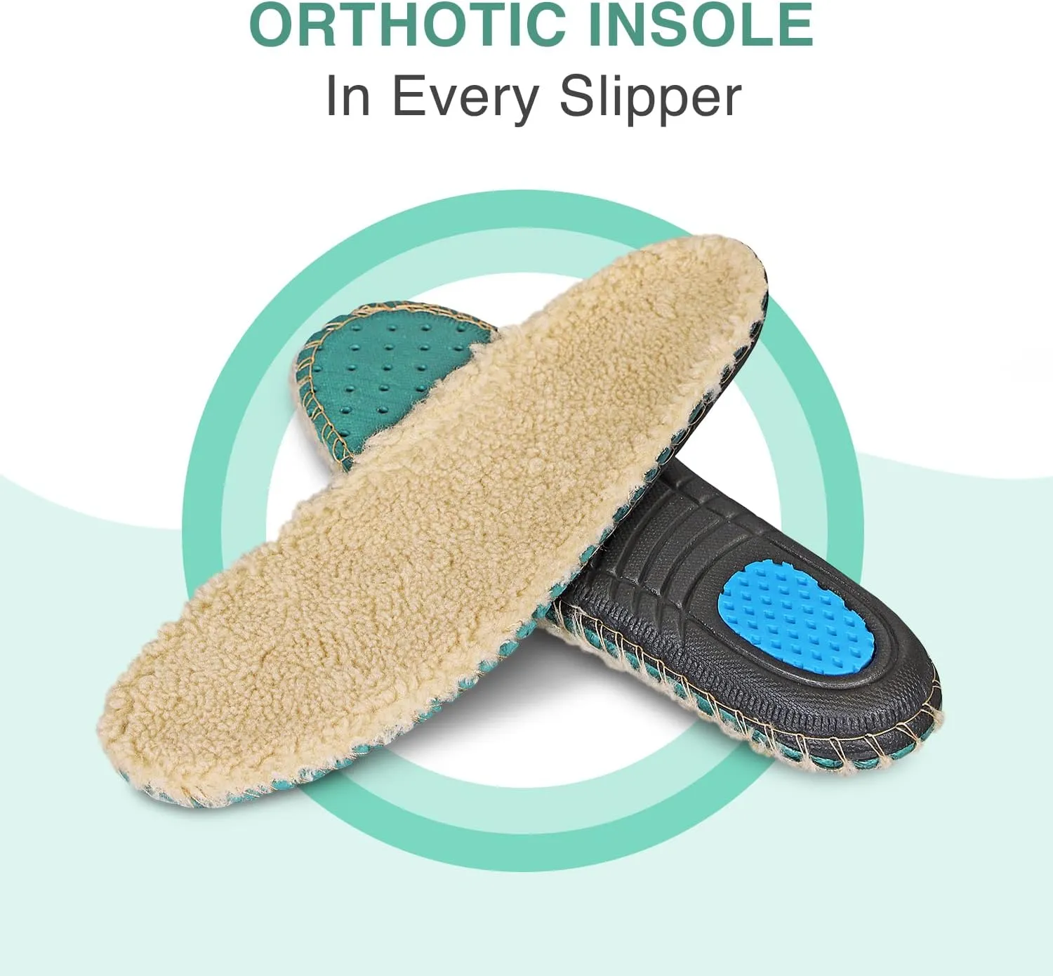Orthofeet Men's Orthopedic Clog Slipper with Arch Support Asheville