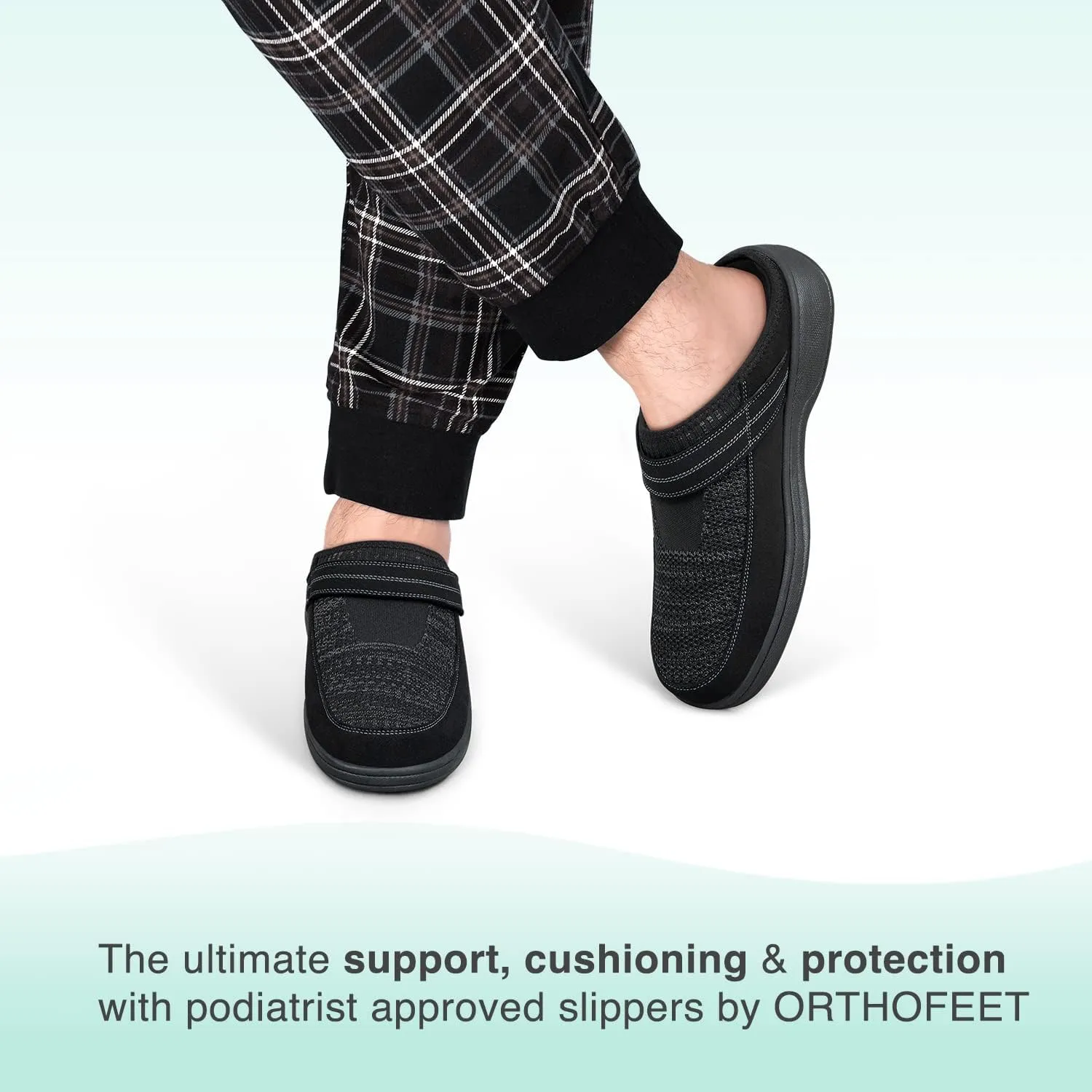 Orthofeet Men's Orthopedic Stretch Knit Hudson Slippers