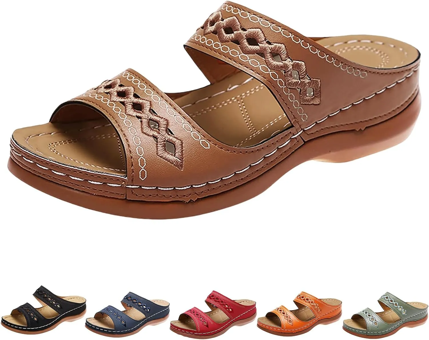 Orthopedic Sandals for Women Arch Support Hollow Out Slippers Casual Summer Sandals Breathable Slip On Slippers