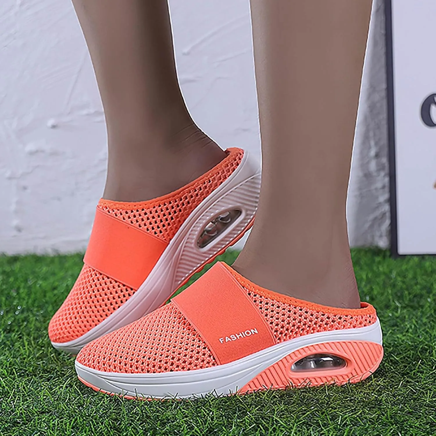 Orthopedic Sandals for Women Arch Support Sandals Mesh Air Cushion Sandal Breathable Closed Toe Slippers