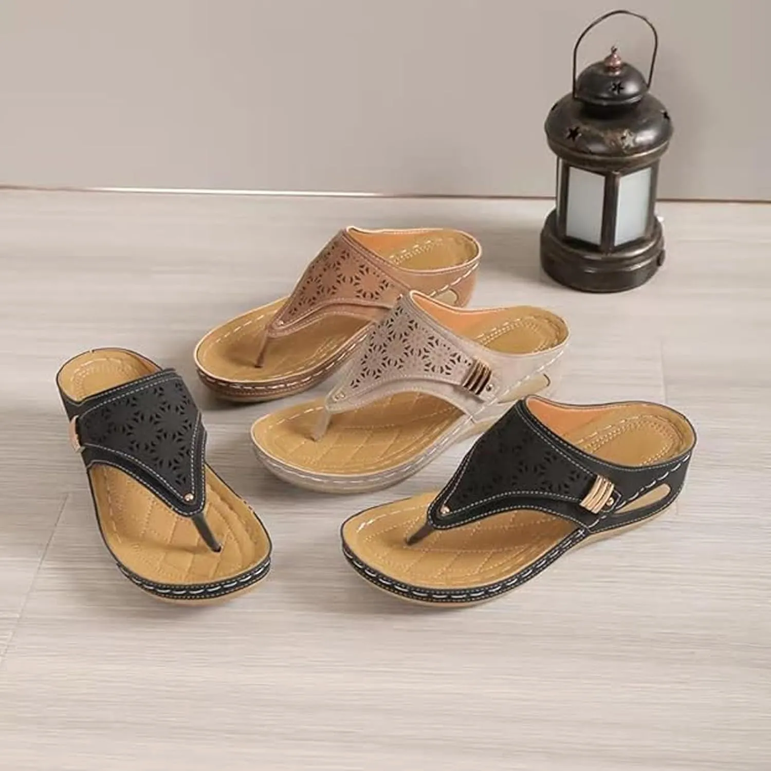 Orthopedic Sandals for Women, Non Slip Flip Flops, Arch Support Wedge Flip Flops, Womens Summer Dressy Comfortable Sandals, Elegant Casual Beach Slippers
