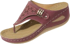 Orthopedic Wedge Flip Flops Women Summer Dressy Flat Open Toe Platform Sandals with Arch Support Silppers Comfortable Slip on Sandals Beach Sandals Dress Shoes Vacation Slippers