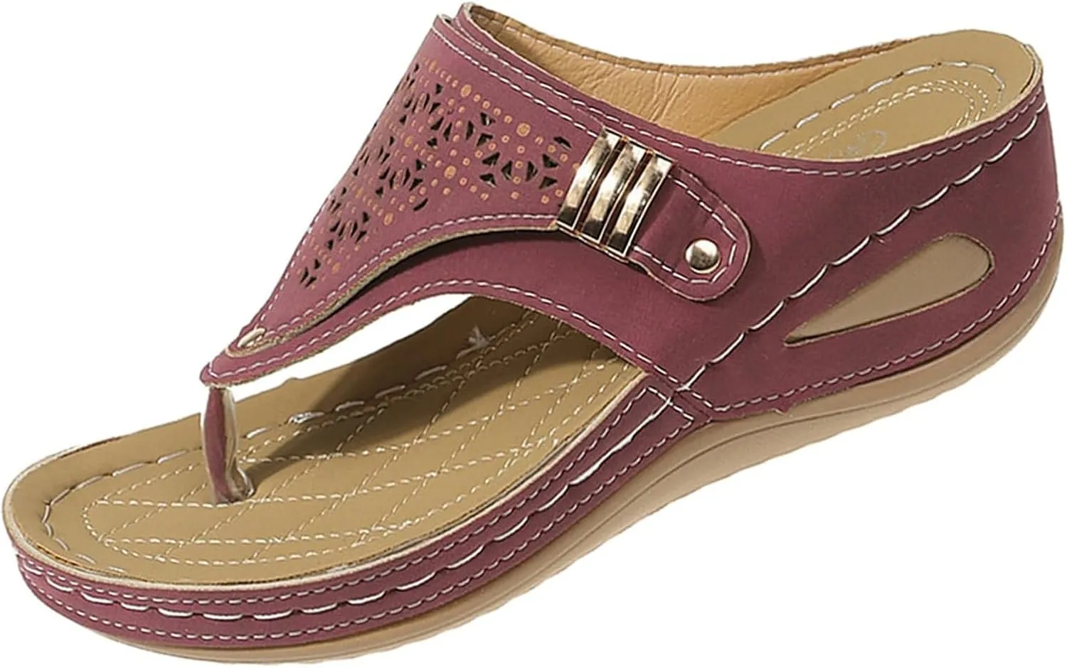 Orthopedic Wedge Flip Flops Women Summer Dressy Flat Open Toe Platform Sandals with Arch Support Silppers Comfortable Slip on Sandals Beach Sandals Dress Shoes Vacation Slippers