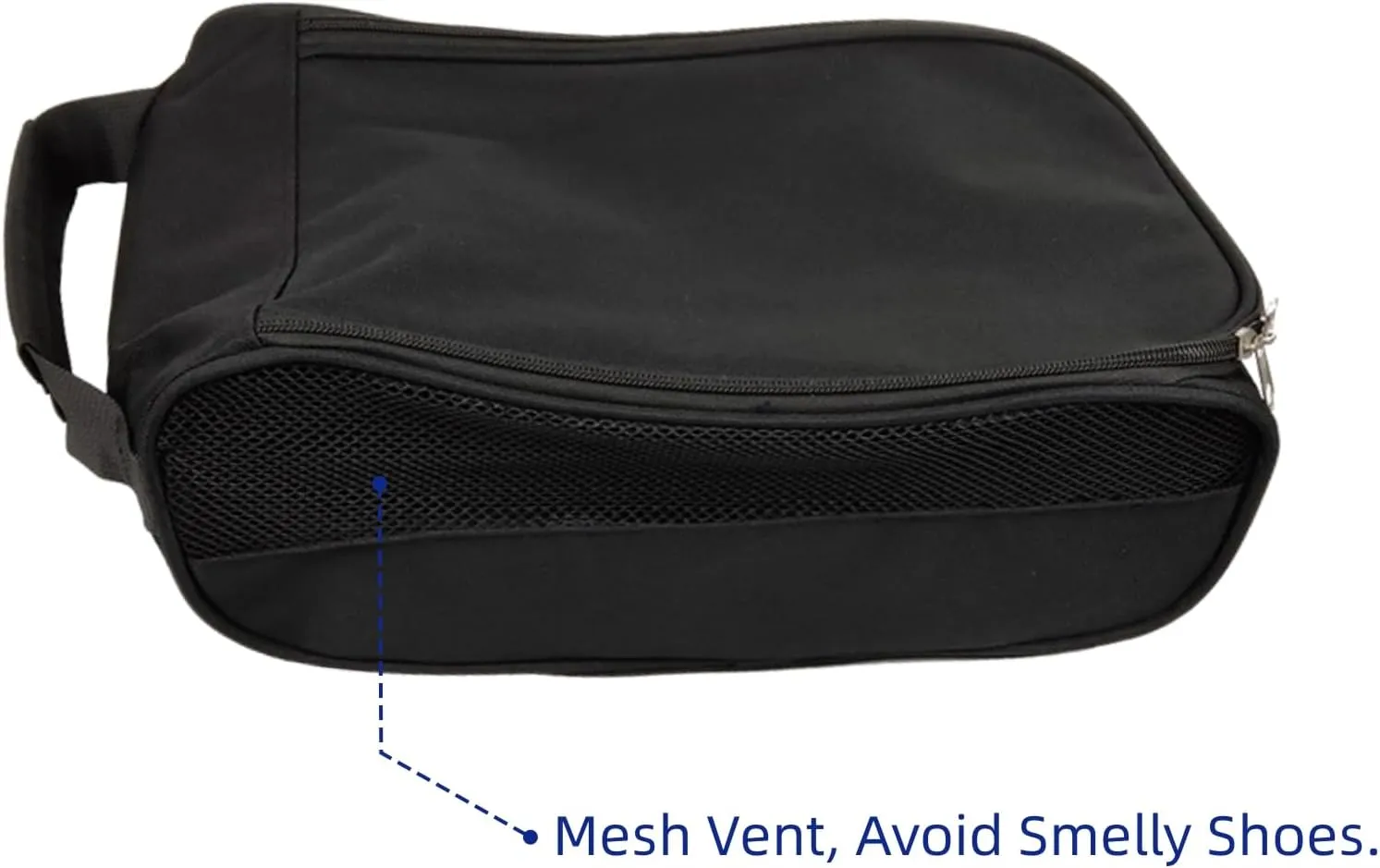 Outdoor Golf Shoe Bag for Travel, Waterproof & Breathable Zippered Sports Golf Shoe Carrier Bags for Men Women (Black)
