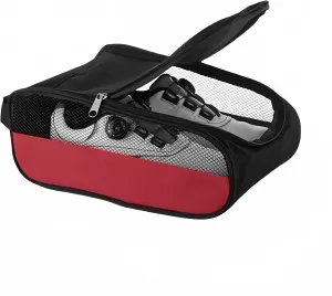 Outdoor Golf Shoe Bag for Travel, Waterproof & Breathable Zippered Sports Golf Shoe Carrier Bags for Men Women (Red)