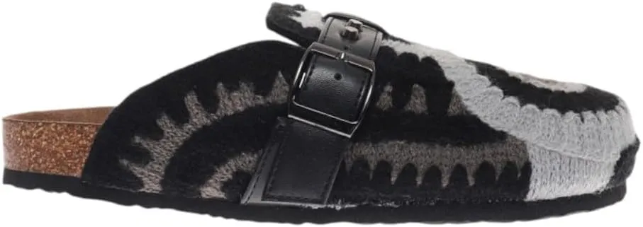 OUTWOODS Women Closed Toe Mules Slip-On Buckle Clog with Cork Footbed Slide Shoes