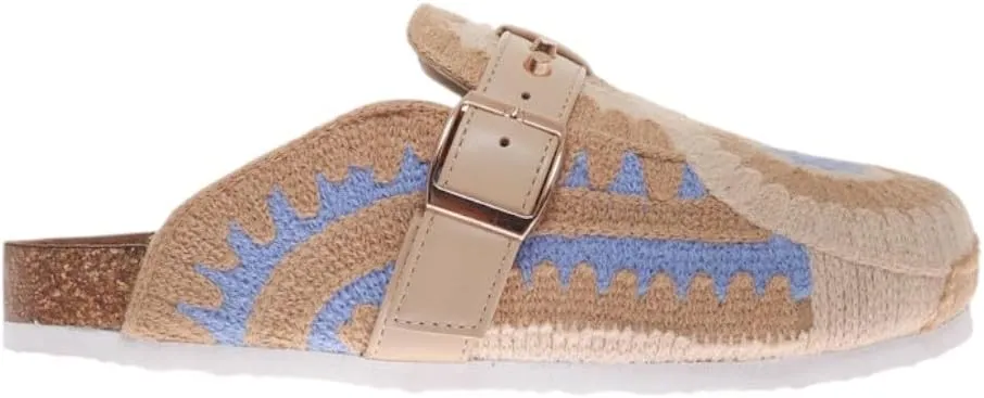 OUTWOODS Women Closed Toe Mules Slip-On Buckle Clog with Cork Footbed Slide Shoes