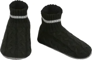 Panda Bros Men's Slipper Socks, Winter Cable Knit Non-Skid Warm Cozy Soft Indoor Socks With Fluffy Sherpa Lined