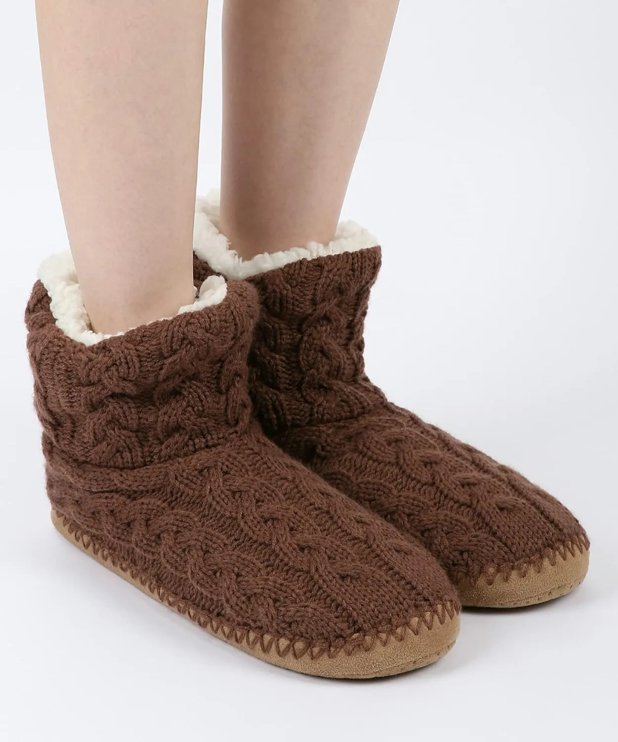 Panda Bros Slipper Socks For Women With Grippers, Fuzzy Womens Slipper Booties With Non Slip Bottoms, Cozy Warm House Slippers