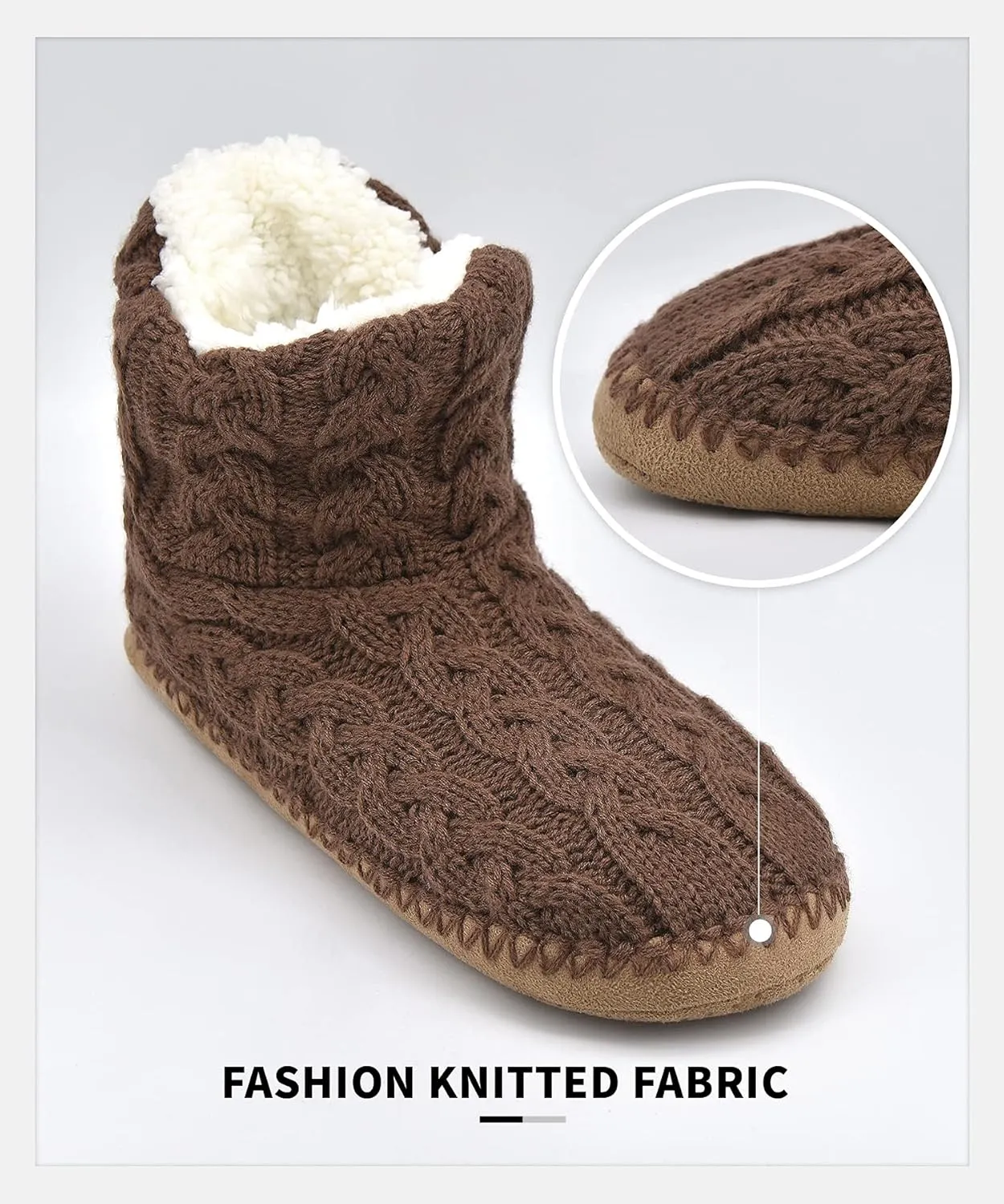 Panda Bros Slipper Socks For Women With Grippers, Fuzzy Womens Slipper Booties With Non Slip Bottoms, Cozy Warm House Slippers